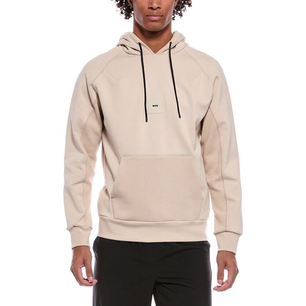 Hugo Boss Mens Boss  Soody Rib Hoodie, Brown